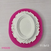 Yy0335 Çiçekli Elips Çerçeve Silikon Kalıp