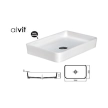 Alvit Smart Slim Tezgahüstü Setüstü Lavabo 35 x 50 CM