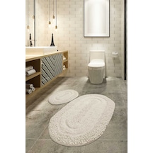 Chilai Home Macoroni Ekru 2 Li Set Banyo Halısı Ekru