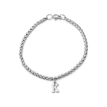 Kişiye Özel Sallantılı Harfli Paslanmaz Çelik Bileklik Sevgiliye Eşe Hediye Acb01h Metalik