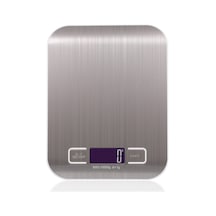 Neevoyu Pirinç Aynası Gümüş - Şarjlı Ve Pil Desteğiyle 10kg/1g Hassasiyetli Mutfak Terazi - Abs+paslanmaz Çelik - 48 Saat Çalışma Süresi Gümüş