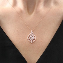 Mia Vento Effective Diamond Markiz Rüyası Rose Renk Gümüş Kolye