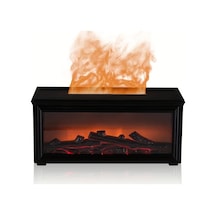 Honeybeeshop Siyah 3d Alevli Şömine Aromaterapi Difüzörü Uzaktan Kumandalı 6 8 10 Saat Zaman Ayarlı Siyah