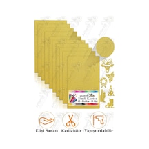 Altın Sarı Simli Karton A3 30x40 Cm 10 Lu 1 Paket Simli Fon Kartonu Parıltılı Kağıt Anasınıfı Kreş Etkinlik Proje Diğer