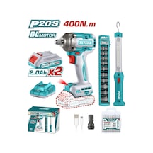 Total TOSLI23048E Darbeli Somun Sıkma Makinesi 400 NM + Askılı Çalışma Işığı Seti