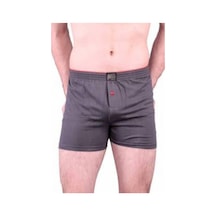 Erkek Gri Önü Düğmeli Pamuklu Boxer 1146 6'Lı Paket 001