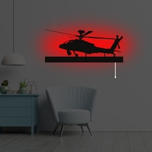 Erva Ledli Dekoratif Metal Aplik Helikopter Kırmızı Işık