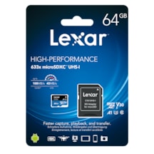 Lexar High Performance 633X 64 GB MicroSDXC Class 10 V30 UHS-I Hafıza Kartı + Adaptör