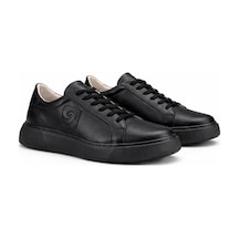 Pierre Cardin 1362002 Hakiki Deri Günlük Erkek Sneaker Şık Ayakkabı Siyah-siyah