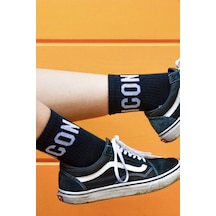 Icon Yazılı Siyah Atletik Unisex Çorap Siyah
