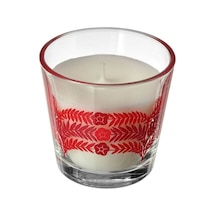 Ikea Vınterfınt1 Cam Kaplı Kokulu Mum 7 X 6,5 Cm Baharatlı Kırmızı - Beyaz - Şeffaf Çok Renkli