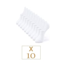 Bgk Unisex 10 Çift Pamuklu Görünmez Sneakers Çorap Beyaz Ekonomi Beyaz