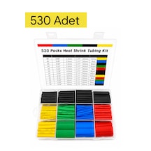 Makaron Seti 530 Parça Kutulu 8 Boy 5 Renk Isıyla Daralan Kablo Koruyucu Polyolefin Shrink Kaplama
