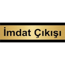 Imdat Çıkışı 10x20cm Altın Renk Metal Yönlendirme Levhası