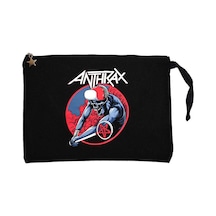 Anthrax Pentegram Siyah Clutch Astarlı Cüzdan / El Çantası