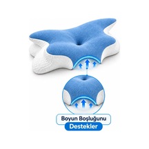 Kelebek Uyku Yastığı Boyun Destekli%100 Memory Foam Visco Yastık Genel