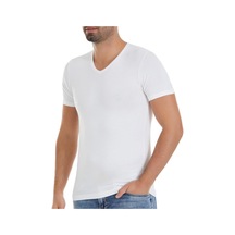 3 Adet Yıldız Erkek Bambu V Yaka T-shirt Fanila Beyaz 480 Beyaz