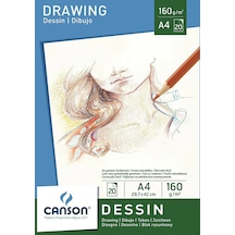 Canson White Drawing Paper Pad Beyaz Çizim Defteri 160G A4 20 Yap