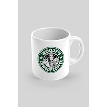 Woody's Cowboy Coffee Baskılı Kupa Bardak Beyaz