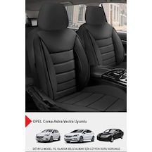 Jet Deri Siyah Oto Koltuk Kılıfı- Opel Corsa-astra-vectra Uyumlu Siyah