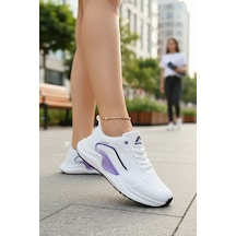 Enoch Kadın Spor Ayakkabı Nefes Alabilen File Saya Ve Anatomik Comfort Tabanlı Ortopedik Koşu Ve Yürüyüş Sneaker Beyaz Lıla