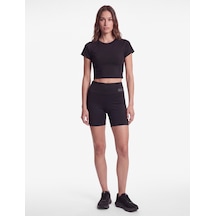 Koton Yüksek Bel Slim Fit Baskılı Spor Biker Tayt Siyah 7wak40128nk