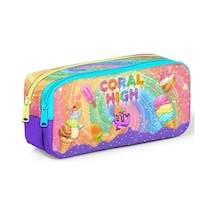 Coral High Kids Milka Dondurma Desenli İki Bölmeli Kalem Çantası 31054 Çok Renkli