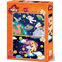 Art Kids 24+35 Parça Astronot Ve Mini Pegasus Çocuk Yapboz