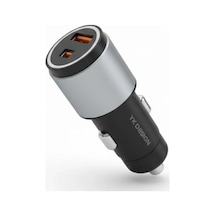Lb Araç İçi Çakmaklığa Takılantype-c Ve Usb Girişli 2 Portlu Hızlı Şarj Adaptörü