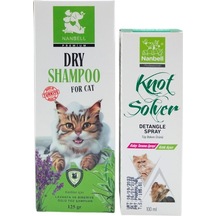Nanbell Kediler İçin Lavanta Biberiye Özlü Kuru Şampuan 125 G + Kıtık Açıcı Sprey 100 ML