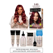 Sea Color Set Saç Boyası 5.65 Çilek Kırmızısı 2 Li +pratik Boya Kabı