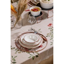 Edora Home 12'li Metal Yuvarlak Supla, Rose Amerikan Servis, Halka Runner - Paslanmaz Rose