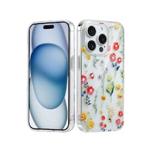 İphone 16 Pro Max Uyumlu Kılıf Solmayan Imd Baskı Desenli, Şeffaf Tpu+pc Botanik Kapak