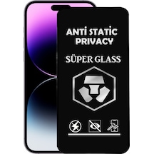 Apple Uyumlu   iPhone 14 Pro Max Tam Kaplayan Anti Statik Hayalet Süper Temperli Cam Ekran Koruyucu