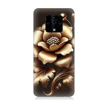 Tecno Camon 16 Uyumlu Altın Işıklı Zarif Çiçek Desenli Silikon Kılıf Çok Renkli