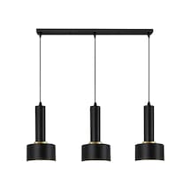 Rsylight Retro Metal Masa Üstü Dekoratif Rustik 3 Lü Siyah Sıralı Avize Siyah