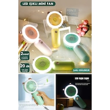 TechnoSmart Mini El Fanı Usb Şarjlı Led Işıklı Taşınabilir Ergonomik Tasarımlı