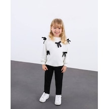 Miniko Kids Kız Çocuk Bayramlık Fiyonk Detaylı 2li Takım Siyah