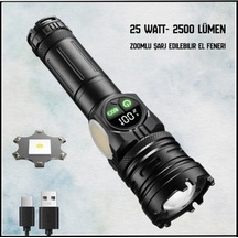 Uyguna-yakala 25 Watt- 2500 Lümen Şarj Edilebilir Zoomlu El Feneri-s-6868 Çok Renkli
