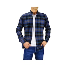 Erkek Silim Fit Ekose Oduncu Gömlek Bgl-st01711 İndigo