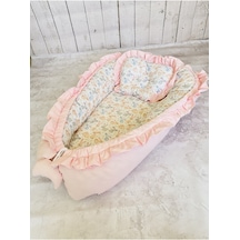 Baby Nest Tavşanlar Fırfırlı Ortopedik Çift Taraflı Bebek Yatağı Anne Yanı Bebek Yatağı