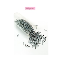 Uzun Boru Kesme Boncuk Çap 2mm Uzunluk 10 Mm - 60 Gram - Siyah Beyaz - Bnc290
