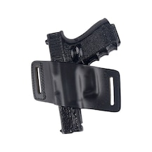 Glock Deri Tabanca Kılıfı Yarım Kelebek Atkısız Siyah Sol El-2834 Siyah