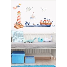 Deniz Feneri Gemici Temalı Duvar Sticker Seti