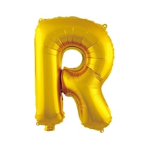 R Harfi 16 İnç Gold Renk Folyo Balon 36 Cm Altın 256