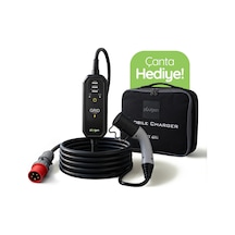 Plugen Grıd 3 Taşınabilir Ev Şarj Cihazı 22 Kw 3 Faz 16-32a Type 2 Adaptörlü Çantalı