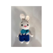 El Yapımı Amigurumi Tavşan Anahtarlık Mavi Mavi