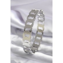 316l Çelik Gümüş Renk Geçme Halka Model Kadın Kelepçe