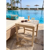 Nest Woodtr Doğal Ham Ahşap Bahçe Sehpası 1 Adet 40x40x45cm