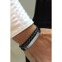 Chavin Ipc Kaplama Deri Çelik Erkek Bileklik Ed08by